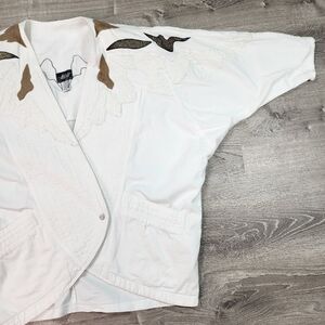 VINTAGE 80s MASS Paris New York Artisan 100% Cotton Jacket Oversized Medium